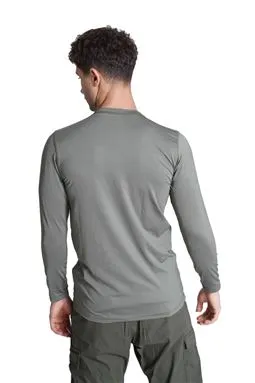 Microfiber uzun kol termal tişört haki renk yan görünüm