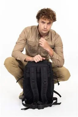 siyah tactical cordura sırt çantası 55 litre omuz askısı detayı
