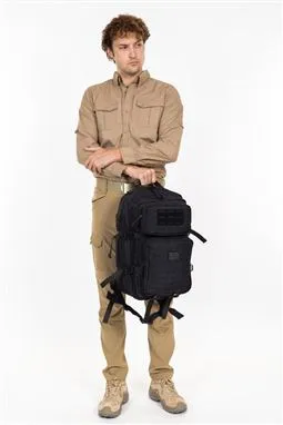 siyah tactical cordura sırt çantası 55 litre üstten görünüm