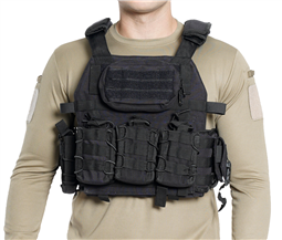 Siyah Hücum Yeleği Göbek Üstü