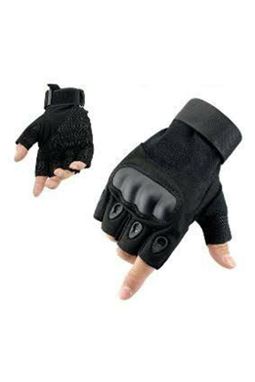 Taktik Eldiven Kısa Parmak Kemikli Siyah Renk