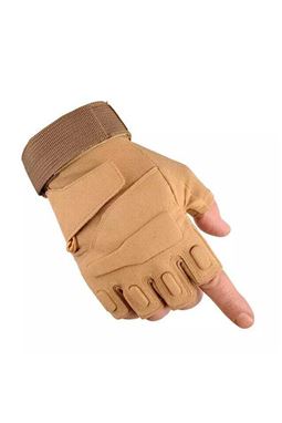 Taktik Eldiven Kısa Parmak Kemiksiz Çöl Sarısı (Bej) Renk