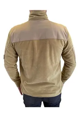 çöl sarısı bej taktik softshell polar mont cep ve kol detayı