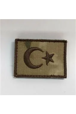 türk bayrağı jandarma kamuflaj peç patch önden görünüm