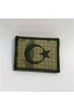 türk bayrağı kamuflaj mini peç patch önden görünüm