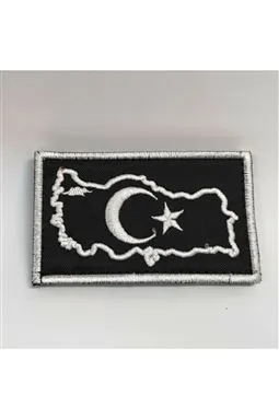 Türkiye Haritalı Siyah-Beyaz Peç
