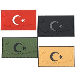 Türkiye Haritalı TÜRK Bayraklı Silikon Peç Kırmızı Patch